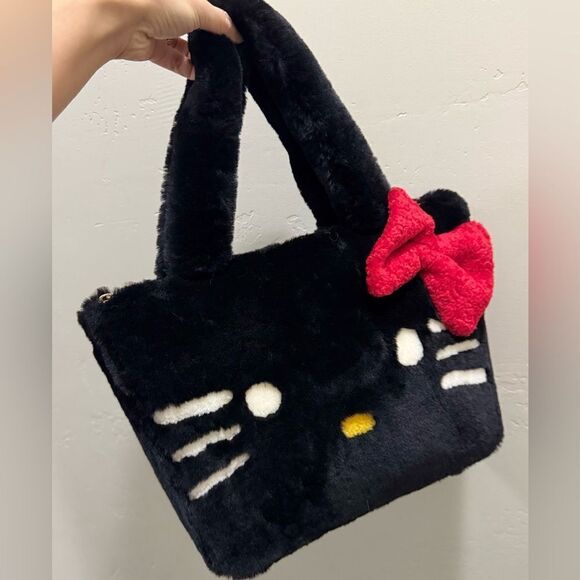 Colorblock Handmade Real Shearling Kitty Cat Large Tote/Shoulder Bag/Crossbody - Picture 10 of 16